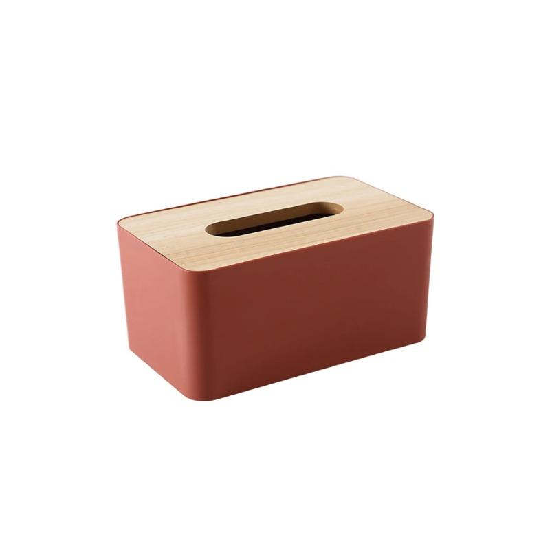 Wooden Tissue Box Napkin Holder Bamboo Lid Top Handkerchief Case Wipes Dispenser Toilet Paper Organizer Container Home Car Items
