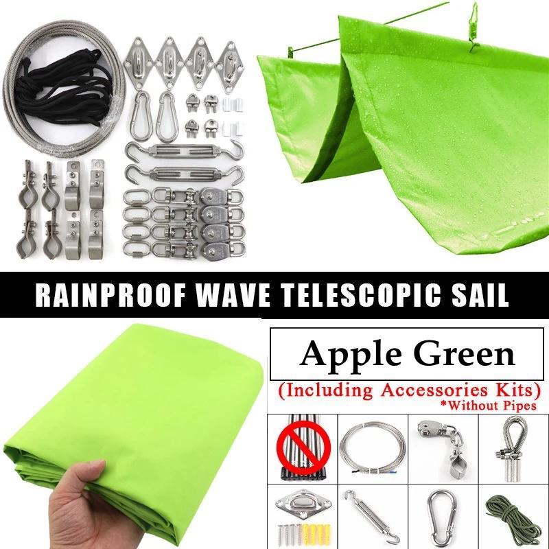 

Rainproof Wave Telescopic Sail Garden Retractable Awning Outdoor Sun Shade Screen Gazebos Sunshade Canopy Sunblock Tarpaulin 0.9x3m