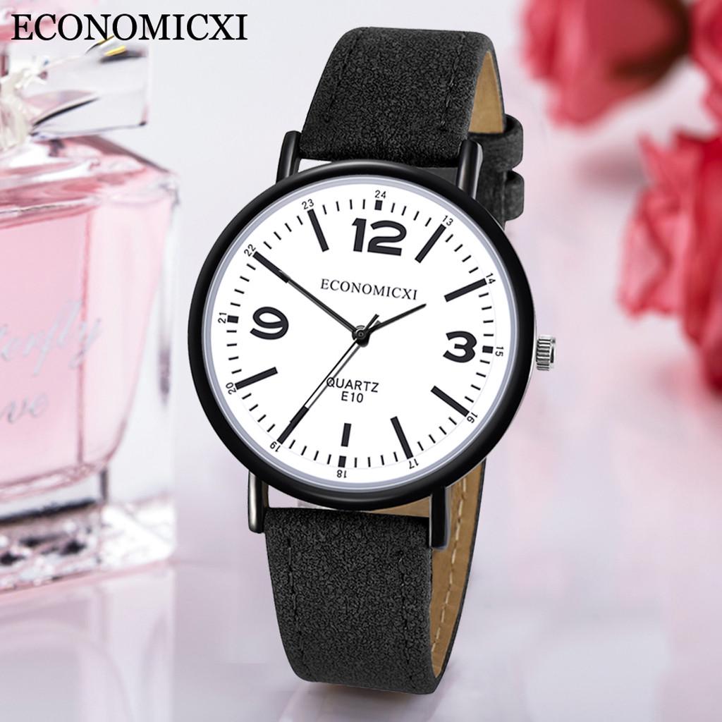 Buy Women Roman Watch Lady Leather Band Analog Quartz Wrist Watches at