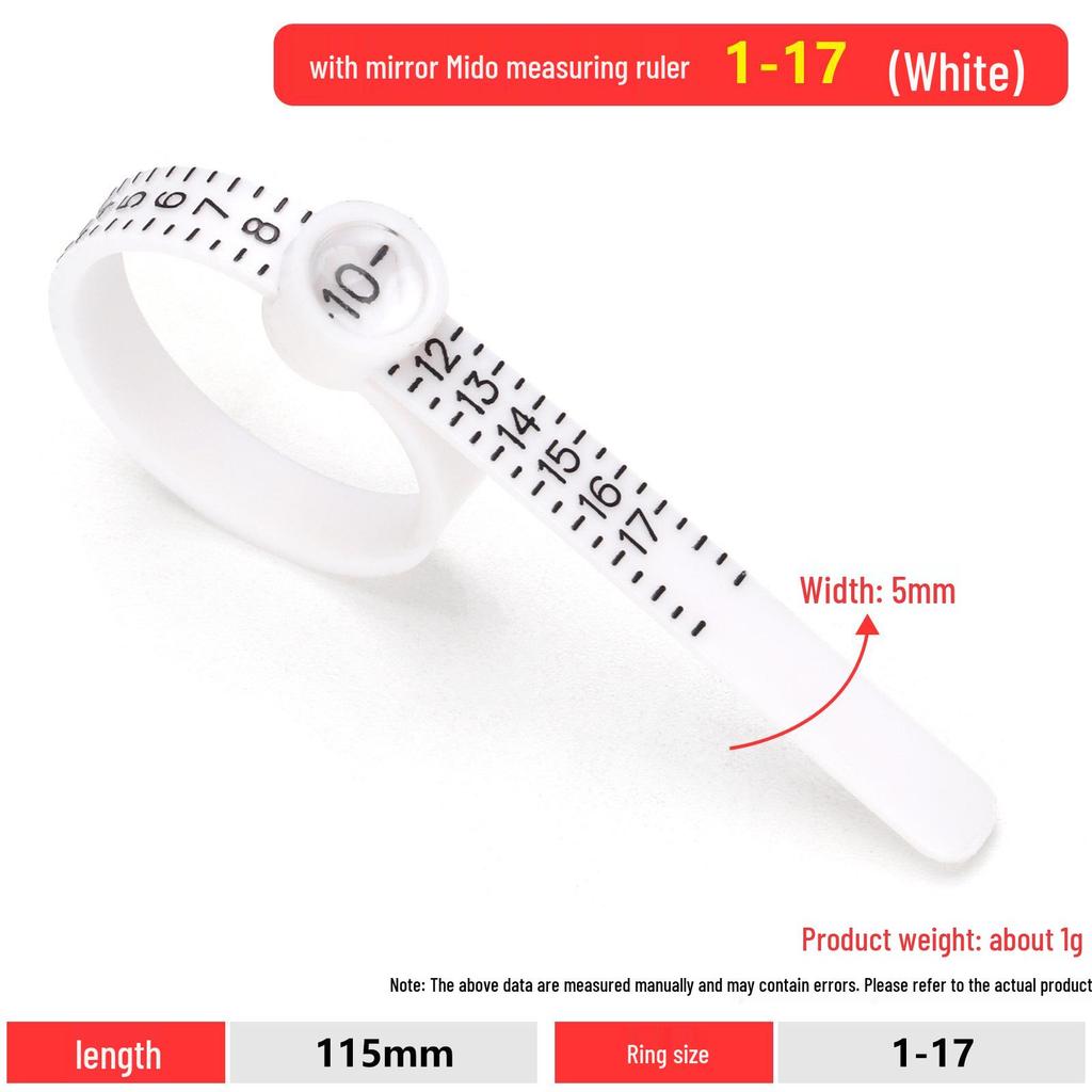 Ring Sizer with Magnifier Measuring Tape - Soft Belt-Style Finger Size Ruler Tool