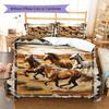 Horses Painting Pattern Bedding Quilt Set Quilt Cover Pillowcase Home Decoration Birthday Gift (1 * Duvet Cover + 2 * Pillowcase, Without Core)