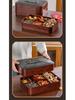Wood Grain Multi-Grid Dried Fruit Candy Box - Thickened, Sealed, Moisture-Proof, Double-Layer Storage Plate