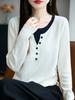 Autumn Style Women's Knit Sweater - Two-Piece Look, Age-Reducing & Loose Fit