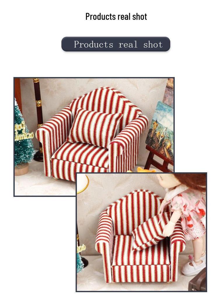 1:12 Mini Dollhouse Furniture - Single Sofa for Miniature Scene and OB11 Doll