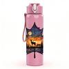 1PC Burning Autumn Maple Leaf 750ml Color Plastic Sports Water Bottle Leakproof Flip Straw Lid Suitable for Sports Office Home Use