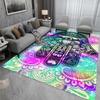 Hamsa Hand Carpet Mat Rug Evil Eye Mandala Pattern Colorful Gemstone Bohemian Home Decoration Living Room Bedroom Floor Mat