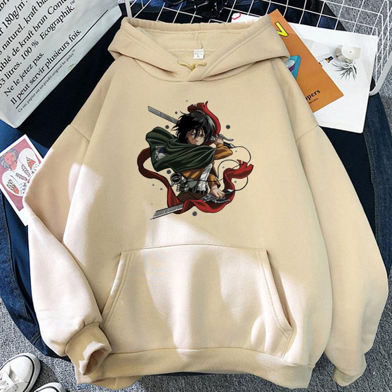 Harajuku Attack On Titan Ackerman Anime Long Sleeve Sweatshirts Women Shingeki No Kyojin Cosplay Winter Warm Oversized Hoodies
