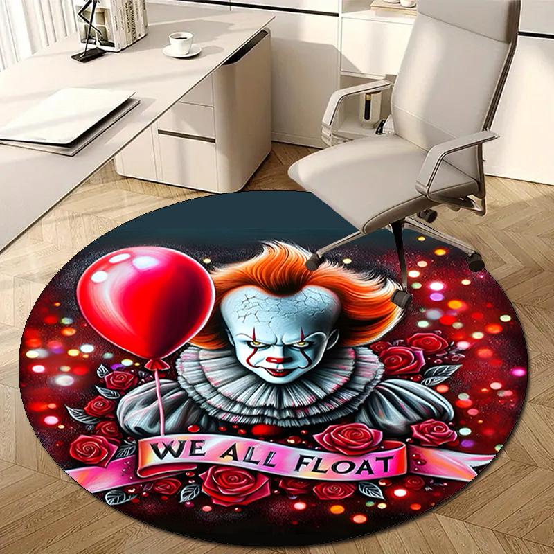1pc Pennywise2 Design Printed Area Round Carpet for Bedroom Living Room Home Decor Rugs Mat Non Slip Mat Rug for Bedside