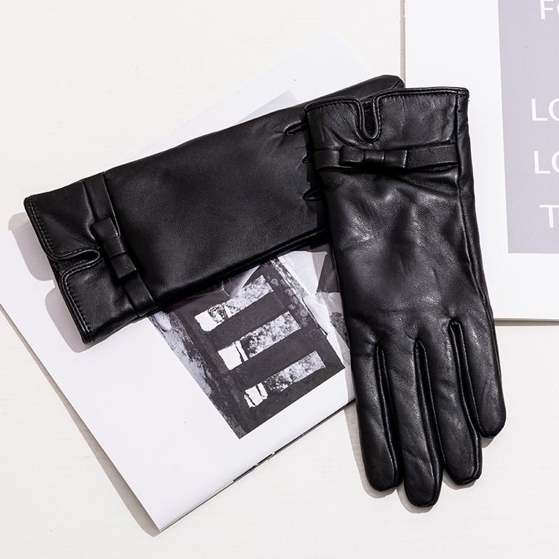Womens Genuine Leather Gloves Winter Warm Touchscreen Compatible Fashion Outdoor Sport
