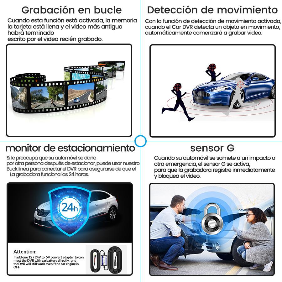 Auto DVR 3 Objektive 4 Zoll Dashcam mit Rückfahrkamera enthalten