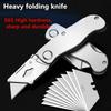 Aluminium Alloy Utility Knife Heavy-Duty Multifunctional Electrician Cutting Blade Telescopic Folding Industrial Grade Knife Hol
