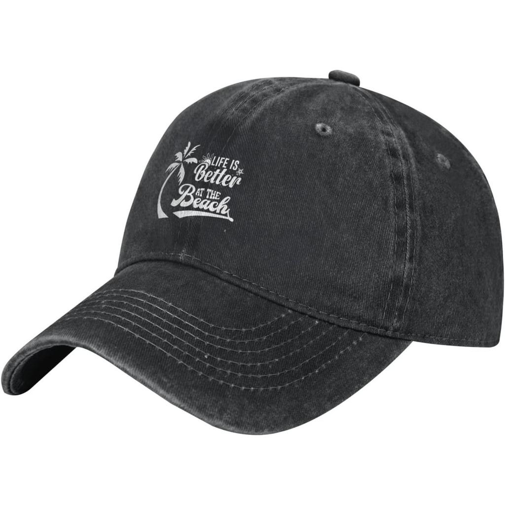 Life Is Better At The Beach Baseball Cap Cotton Washed Dad Hat Adjustable for Unisex