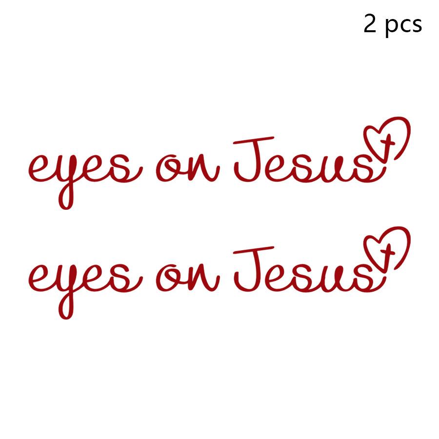 2pc English Letter Rearview Mirror Stickers Hot Eys On Jesus Makeup Secure Logo Originality Women Girl Car Interior Take Picture