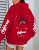 Women's Coconut Tree Print Casual Fleece Hoodie with Pockets