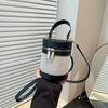 2025 New Korean High-end Cylinder Bucket Bag Splicing Contrasting Color Messenger Bag Women's Ins Versatile Shoulder Bag