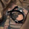 Sexy Black Leather Rope Collar Collarbone Chain Necklace for Women Personality Retro Hip Hop Rock Neck Accessories Jewelry Y2K