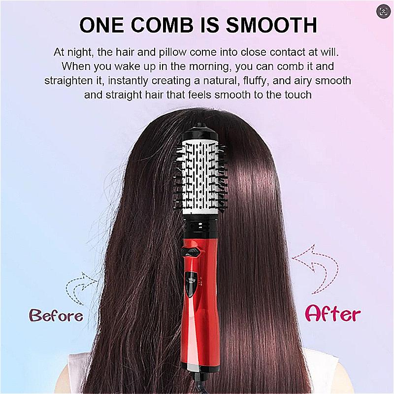 3-in-1 Heißluftstyler Rotierender Föhn Bürsten Set mit 2 Wechselbürsten | Anti-Frizz Heißluft Spin Bürste für Schnelles Trocknen Glätten