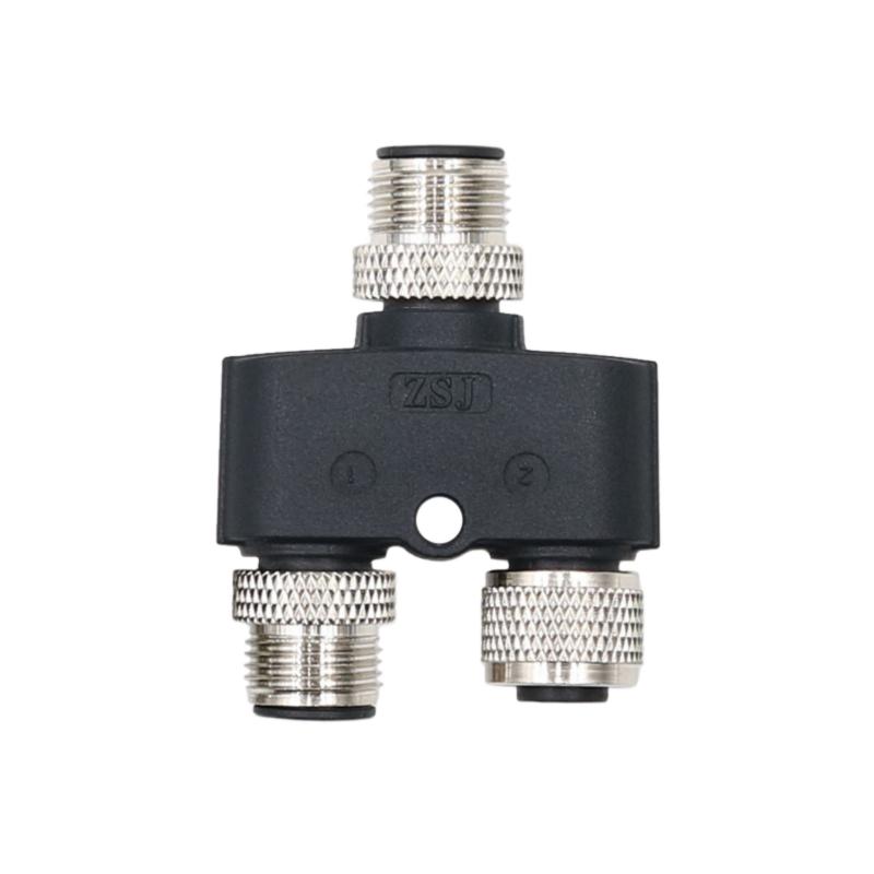 M12 to M12 Y Type Connector 3/4/5/8/12 Pin Hole Sensor Aviation Plug Three-Way One-To-Two Male-to-Female Adapter