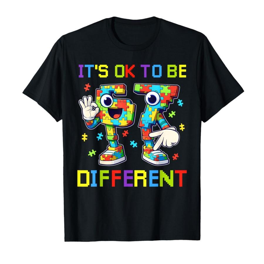 

It s Ok to Be Different 67 Six Seven Puzzle Autism Awareness T-shirt For Men Women 100% Cotton T Shirts Short Sleeve Tops 031... 5XL різнокольоровий