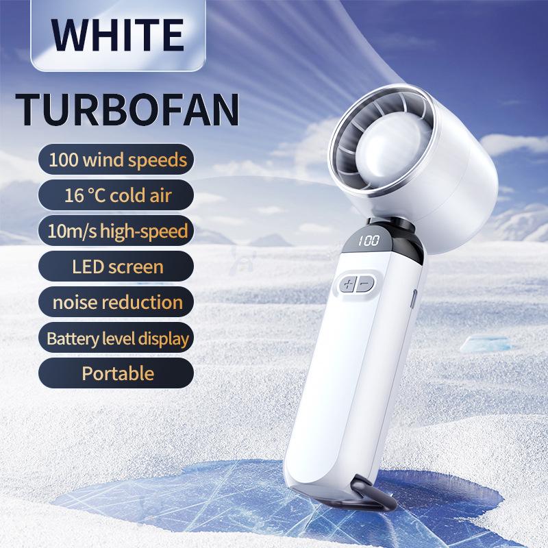 2026 Rechargeable Mini USB Dual-Airflow High-Speed Handheld Fan Dual-Airflow Turbine Handheld Fan