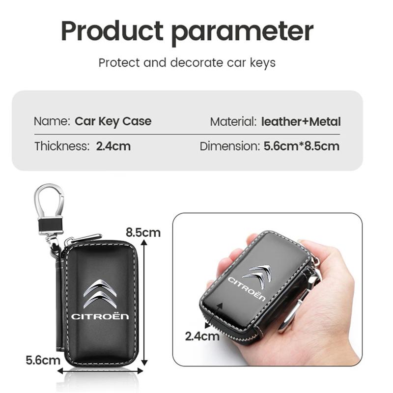 Car Key Case Leather Wallets Housekeeper Covers Zipper Bag For Citroen C1 C2 C4 C5 C3 C4L C8 Berlingo Xsara Picasso Accessories