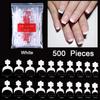 500PCS Natural Transparent Ballerina Almond  Round End Full/Half Ballet Coffin French False Nail Tips Fake Toenail Tip Manicure