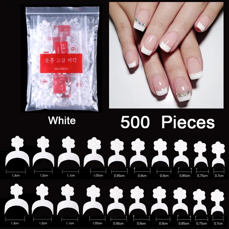 500PCS Natural Transparent Ballerina Almond  Round End Full/Half Ballet Coffin French False Nail Tips Fake Toenail Tip Manicure