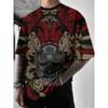Warrior Dragon Print Super Stretch Casual Short-sleeved Men's Daily Party Home Social T-shirt Solid Color Street Fashion