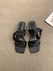 Wedge Sandals Niche Design Sense Word with High Heels Women's Summer New Silver Cool Slippers New Roman Shoes Women's Shoes