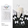 50pcs/lot Black White Bowknot Nail Art Charm Decorations 3D Nail Ornament Jewelry Classic Manicure DIY Resin Accessories