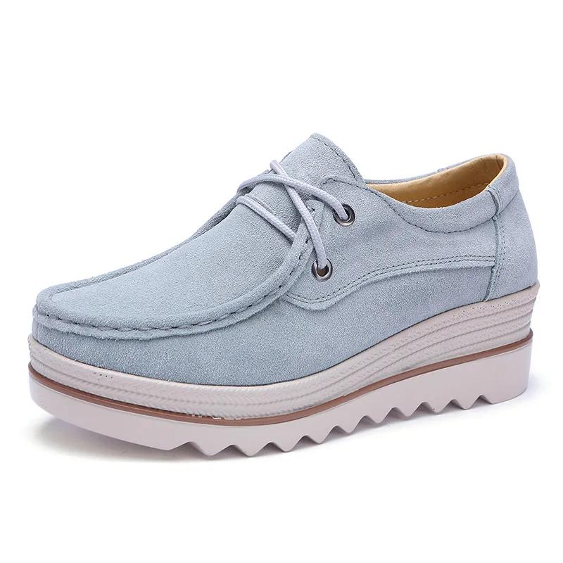 Genuine Leather Women's Casual Shoes Loafers Autumn Women Platform Shoes Sneakers Wear-resistant Women Flats Zapatillas De Mujer