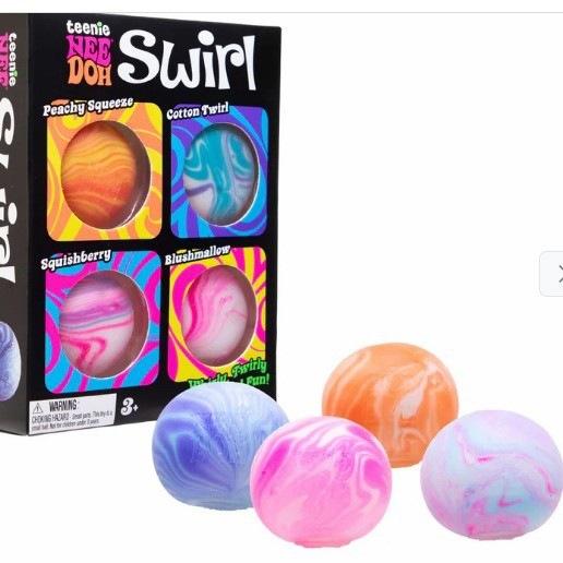 NeeDoh Teenie Cool Cats Squishy Cat Stress Relief Toy Set, Mini Sensory Fidget Toys