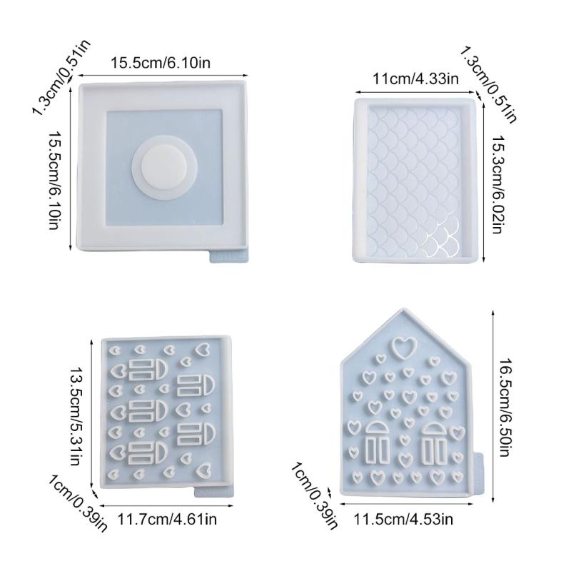 Epoxy Candlestick Silicone Mold Candle Base Mould Heart House Candle Stand Molds Ornaments Home Decorations Mould