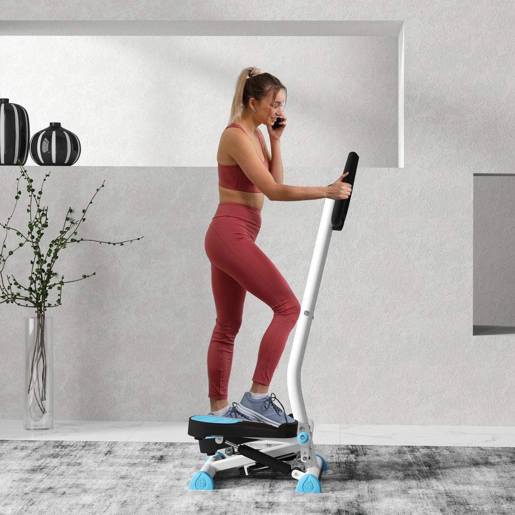 Twister Stepper, Máquina de Step con Resistencia Ajustable, Pantalla LCD - Azul