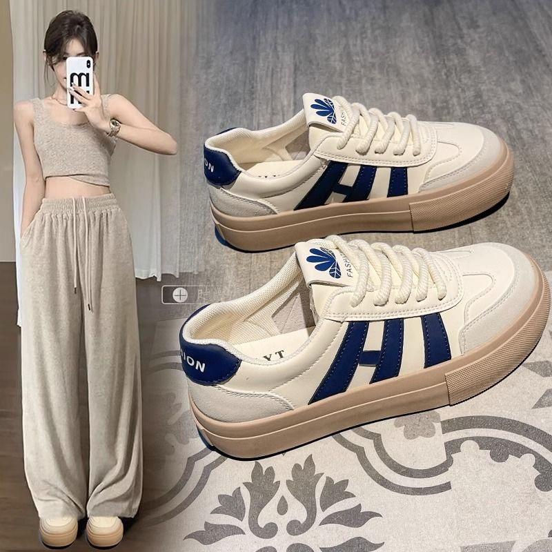 Little white shoes platform Forrest Gump explosion women's board shoes 2025 autumn new versatile Korean version of Internet celebrity sports shoes ins