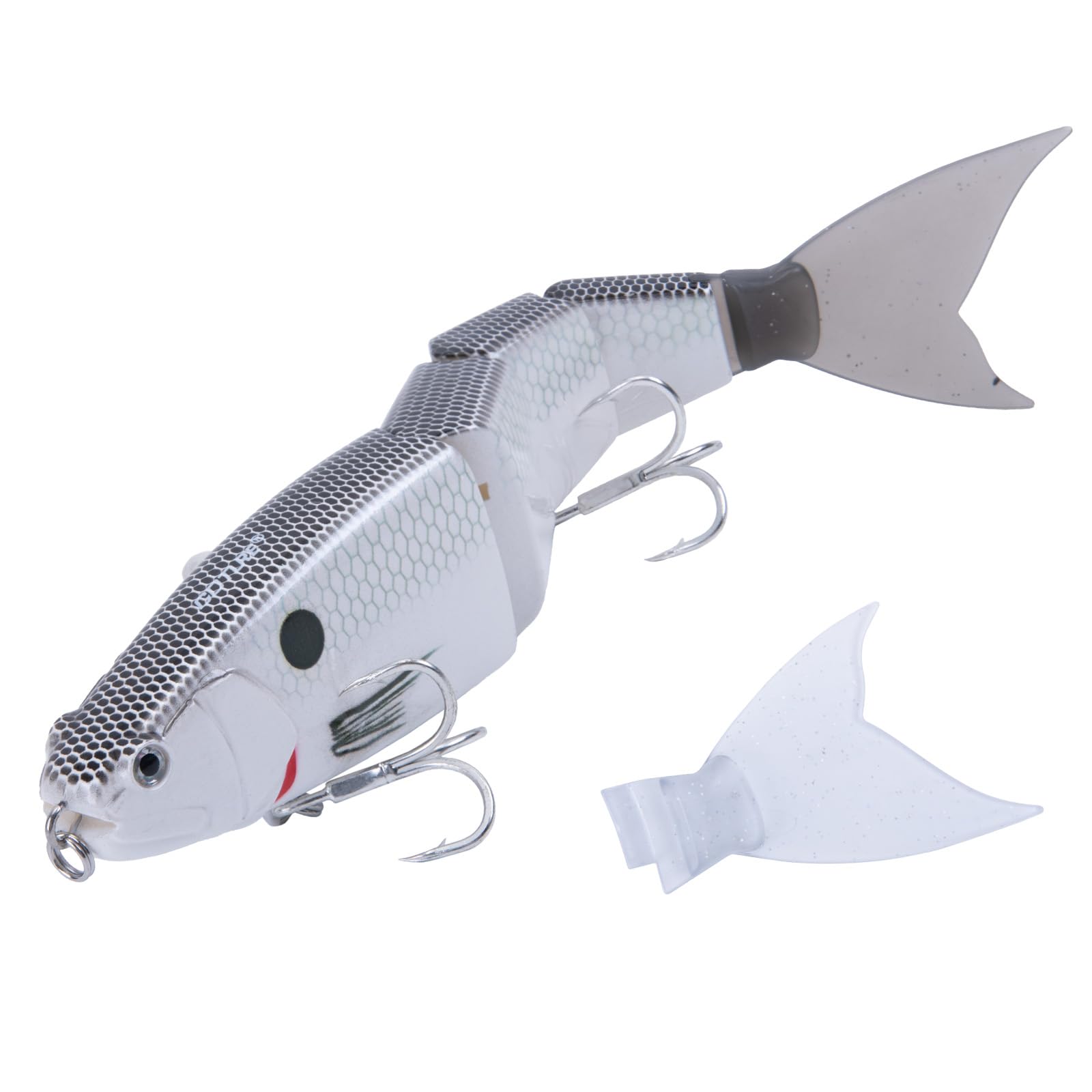 

Goture Составной Сменный Мягкий Медленный Реалистичный Тройной для Моря Реки Окуня Черного и Подходящий для и Морской и Пресноводной Рыбалки Приманка, белый