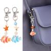 Vibrant Sea Creature Key Holder Creative Starfish Clownfish Design Resin Alloy Keyring For Everyday Use