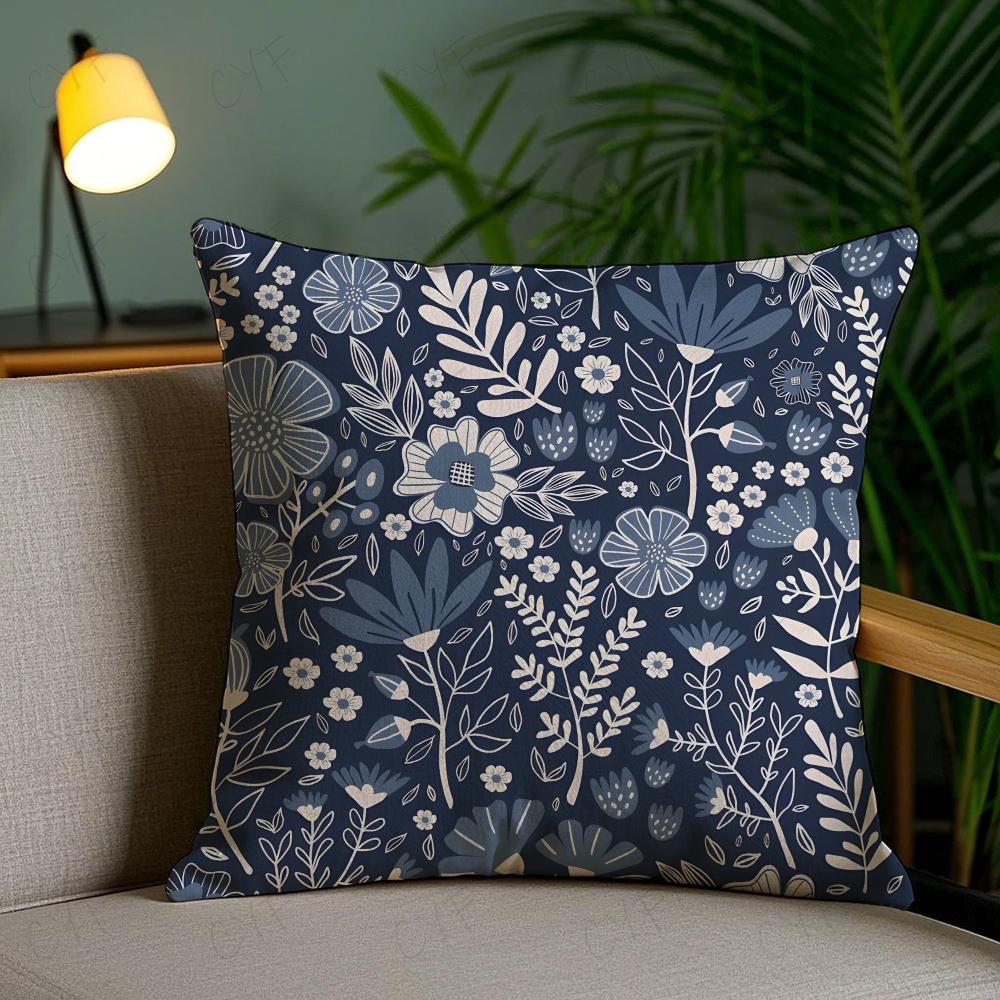 Indonesia B-Batik Design Pillow Case Anti-Dustmite Pillowcase Invisible Zipper Silky Short Plush Sofa Cushion Cover