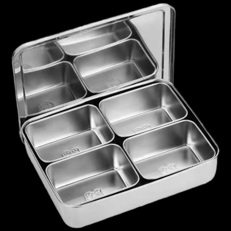 4-Compartment Stainless Steel Food Storage Container