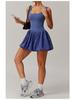 Women's Anti-Exposure Sports Dress - Outdoor Running & Tennis Skirt with Nude Feeling & Fake Two-Piece Design