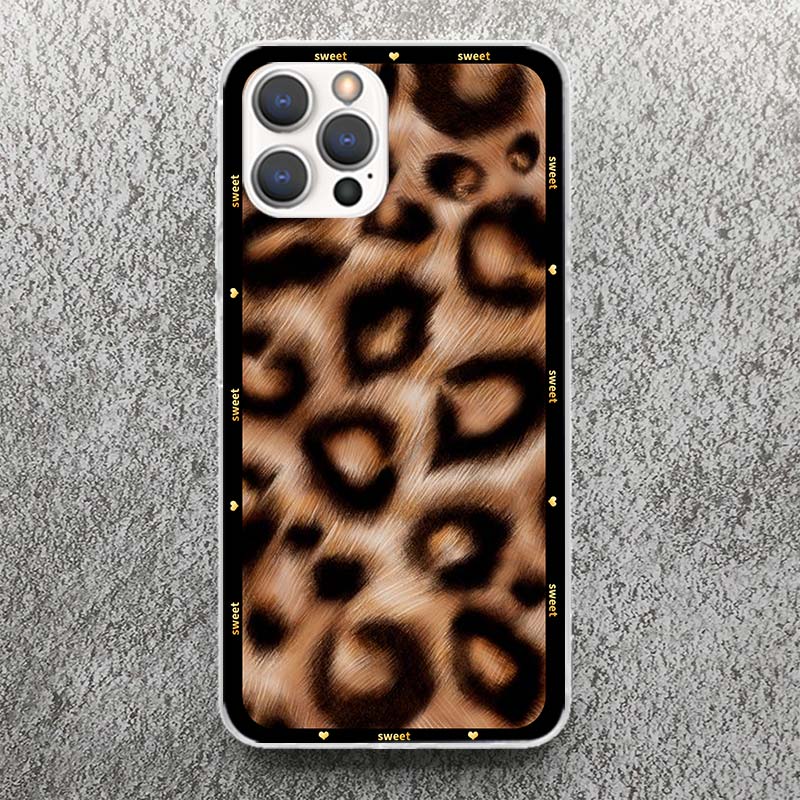 

Чехол для телефона с леопардовым принтом для iPhone 17 16 15 14 13 12 11 Pro Max Mini Plus Air 7 SE 8 Мягкий силиконовый чехол Funda Для iPhone 16E