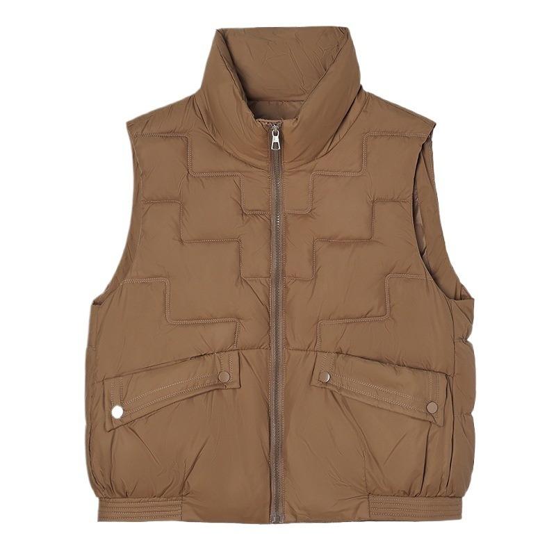 Down cotton vest women's cotton jacket vest thickened warm jacket sleeveless cotton vest vest women's cotton jacket