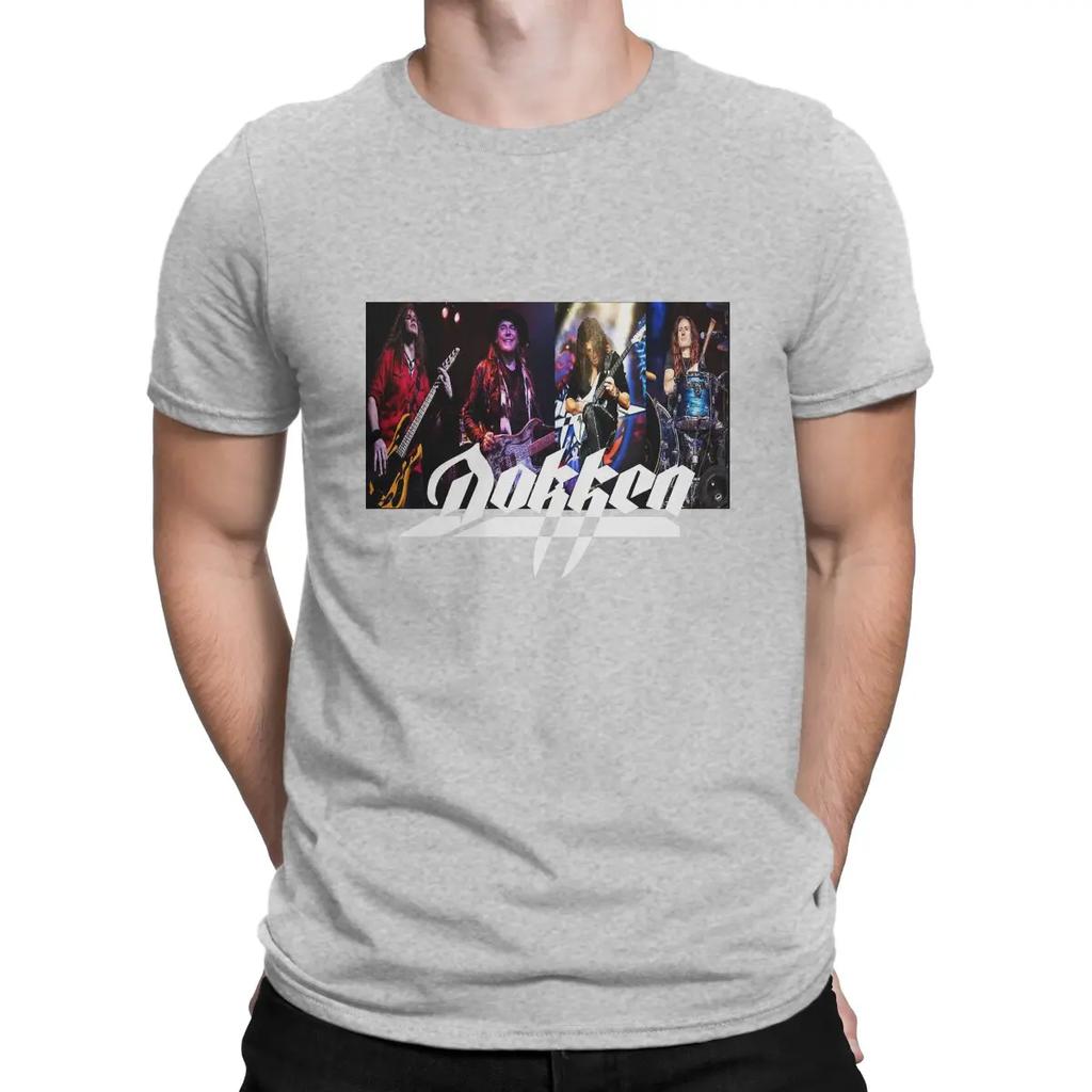 The American Hard Rock Band Formed In 1976 T-Shirt for Men Dokken Fashion Pure Cotton Collar Short Sleeve T Shirt