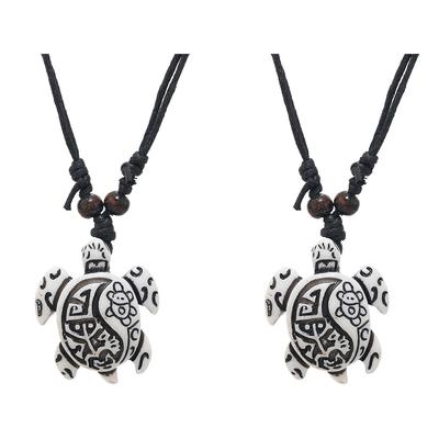 2Pcs Men Wax Thread Sweaters Necklace Animal Pendant Chains Fashion Necklaces Decor Decorations Male Jewelry Dating