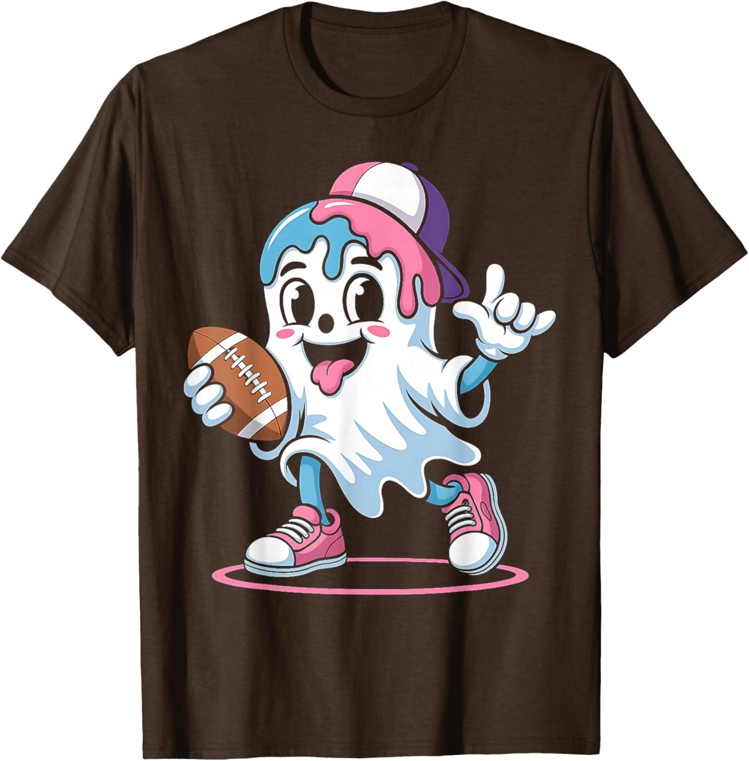 Cream Ghost Football Lovers Spooky Halloween Unisex T-Shirt S разноцветный