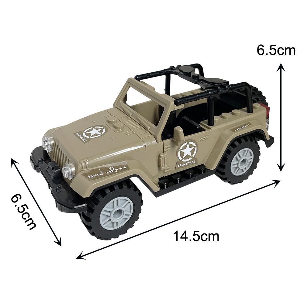 Desert Hummer special police patrol car armored car building blocks jeep small particles assembled children's toy gifts