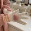 Plush warm gloves love winter plus velvet cute finger touch screen to prevent cold student girls princess style, suitable for cy