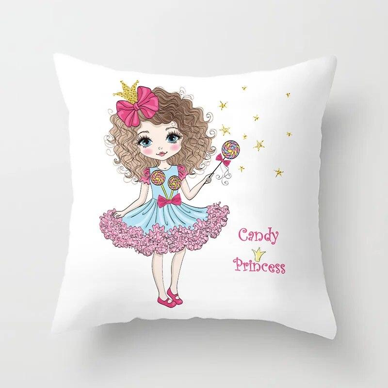 Bedroom Living Room Sofa Bed Decorative Pillowcase Home Decor Cute Girl Princess Cushion Cover