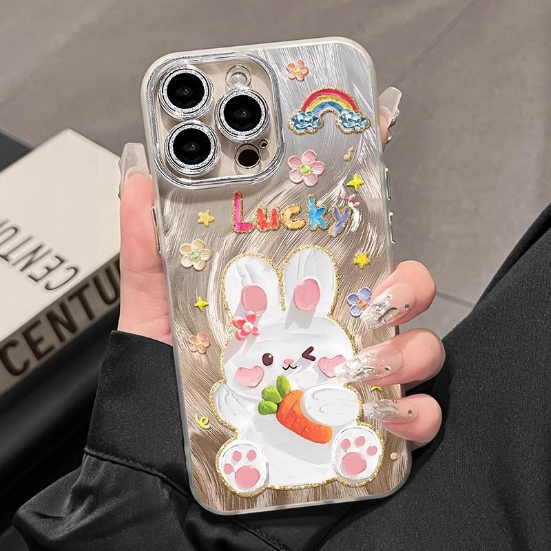 Women's feather yarn Apple 16promax mobile phone case 15pro niche 14plus advanced sense 13 all-inclusive soft case 12