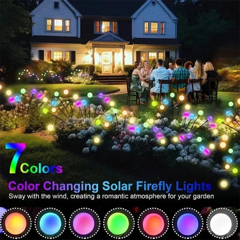 6-10LED Solar Fairy Light Outdoor Lawn Courtyard Garden Decor Firefly Lights Christmas Decoration Solar Powered Lawn Street Lamp